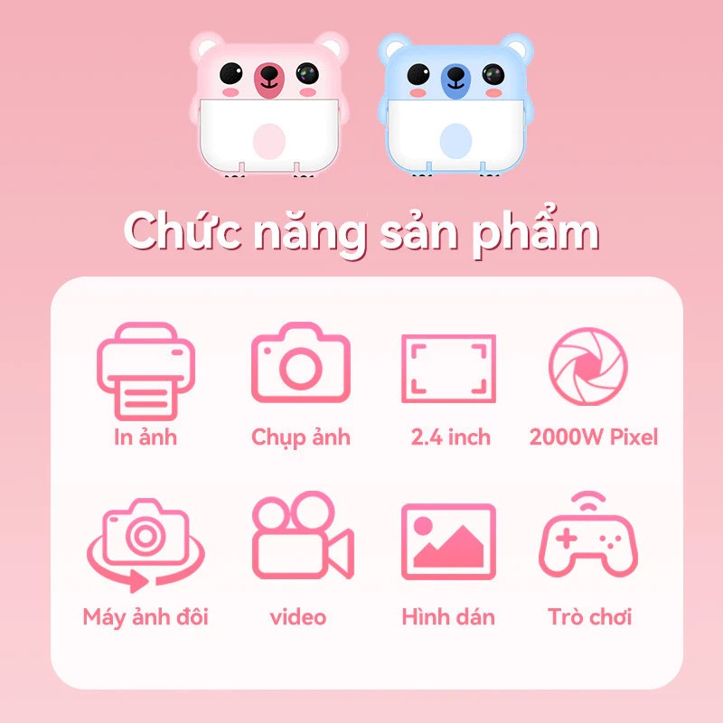 Đánh Giá Máy Ảnh Mini In Nhiệt CLUBLU - chức năng sản phẩm