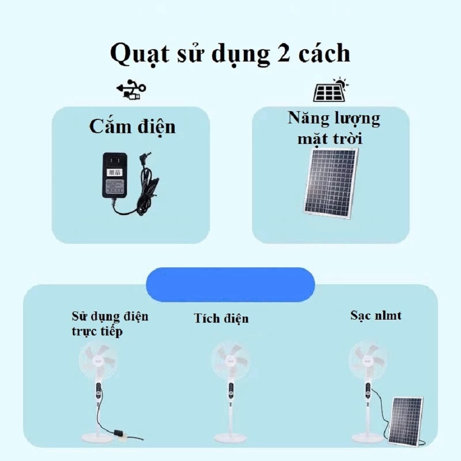 Quạt Năng Lượng Mặt Trời Tích Điện - chi tiết 1